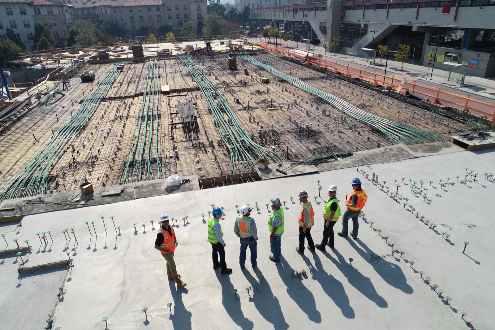 Equipe de construção em obra